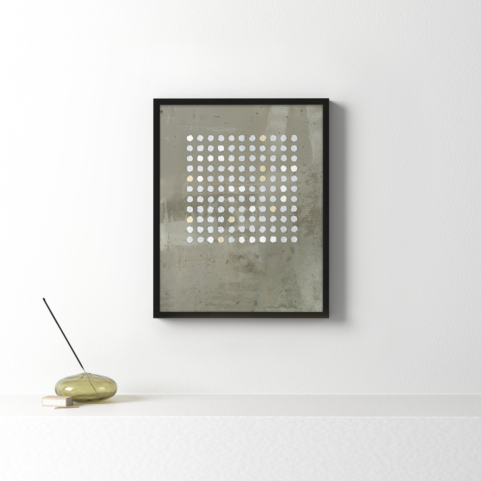 Circles in Squares "Circles in Squares 2" Print, 20" H x 16" W x 1.25" D, Black