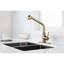 Robinet de cuisine en acier inoxydable doré avec douchette extractible - Robinet avec fonction d'économie d'eau Conception simple et fraîche pour éviers assortis faciles-1434514982