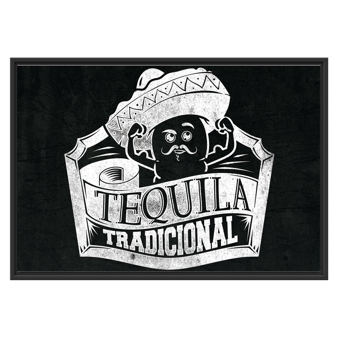 Gerahmtes Wandbild Tequila tradicional in Schwarz