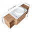 Meuble-lavabo mural 54 po avec lavabo d'art en céramique, 2 tablettes de rangement et 2 portes à fermeture en douceur-1242714848-1242714851
