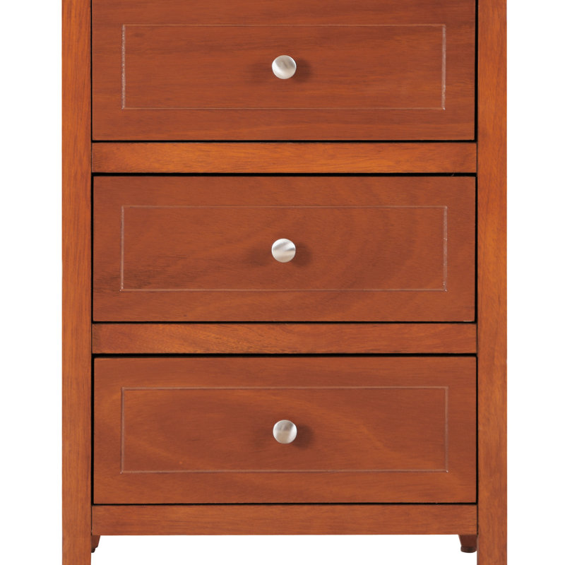 Versatile Transitional Nightstand With Three Drawers, Oak
