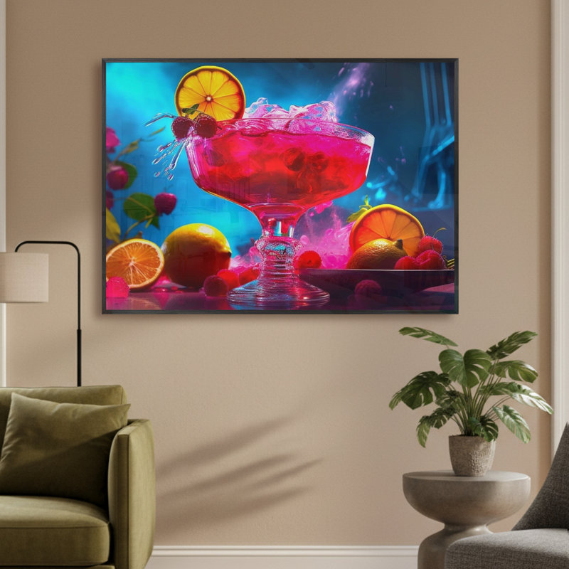 Single Picture Frame LED Illuminated Wall Art Wall Art on Glass / Aluminium, 50cm H x 60cm W