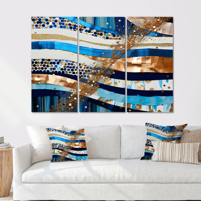 Ensemble de salon art mural Blue Sparkling