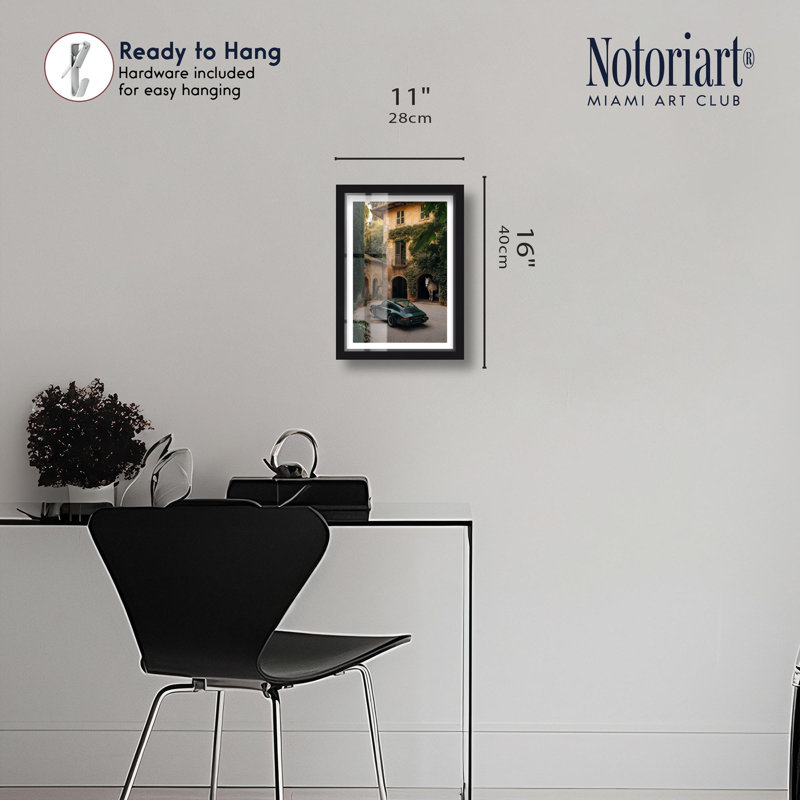 Reproduction de boîte-cadre verte «Green» par Gate II par Notoriart, H 16 po x l 11 po, Noir