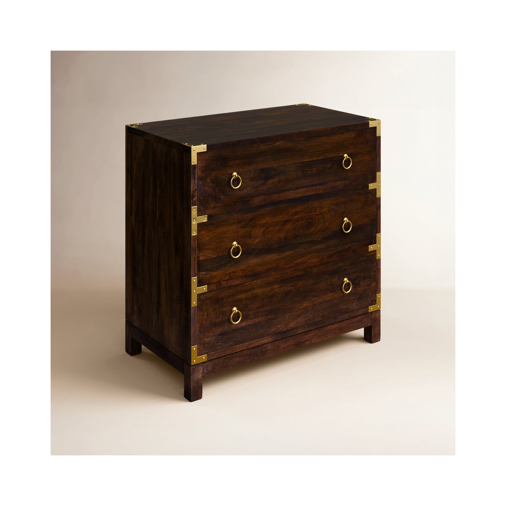Aerial 3 Drawer Storage Cabinet, Brown