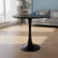 Table ronde tulipe noire, plateau et base en bois aggloméré, style Mid-Century, peut accueillir 2 à 4 personnes, convient à la cuisine et au salon, également utilisée comme bureau-1761290568