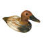 Canard en bois rustique sculpté à la main, avec yeux en métal, brun, bleu et blanc, 24 cm de large