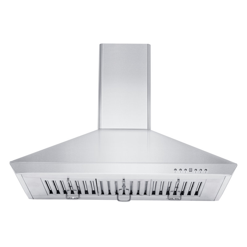 36" KF 400 CFM Convertible Wall Mount Range Hood in Brushed 430 Stainless Steel