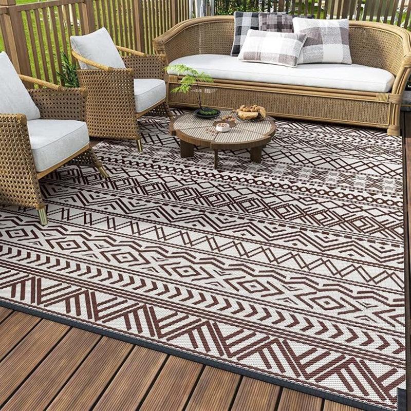Tapis d'extérieur imperméable à l'eau pour l'extérieur, Rectangle de 5 pi x 8 pi