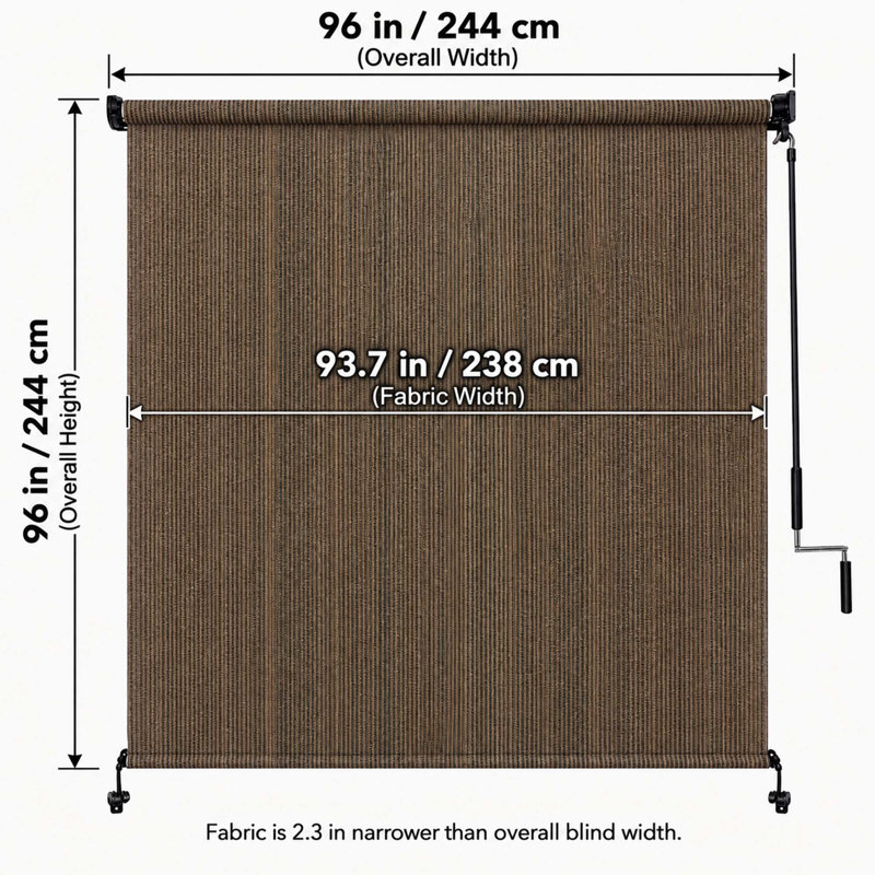 Store enrouleur extérieur sans fil 8' x 8' pour patio et véranda