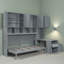 Lit escamotable simple avec placard, tiroirs et bureau-1693720352