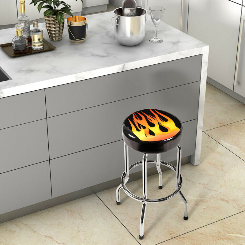 Emmanuel Upholstered Counter Stool with Steel Frame