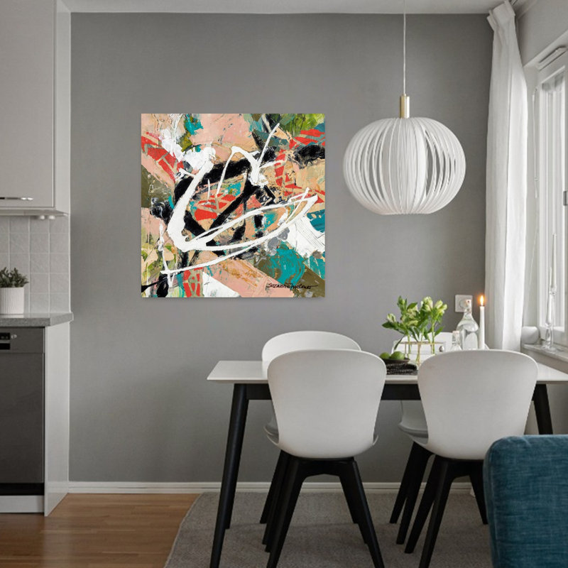 Art abstrait contemporain empilé, H 32 po x l 32 po