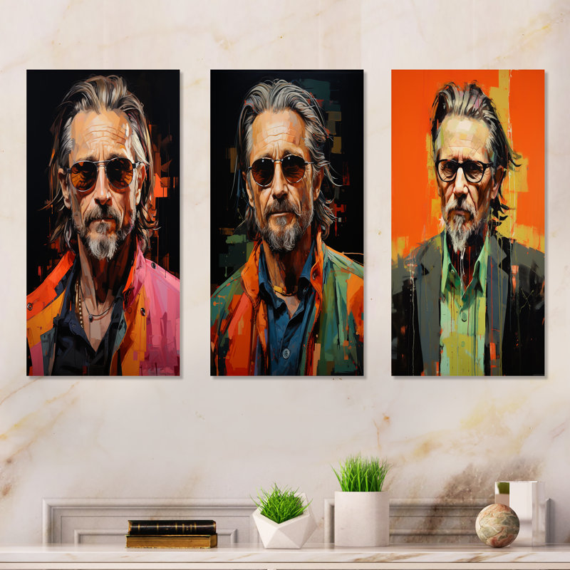 Portrait Pop Old Olive Pop Art, H 28 po x l 36 po, Toile tendue