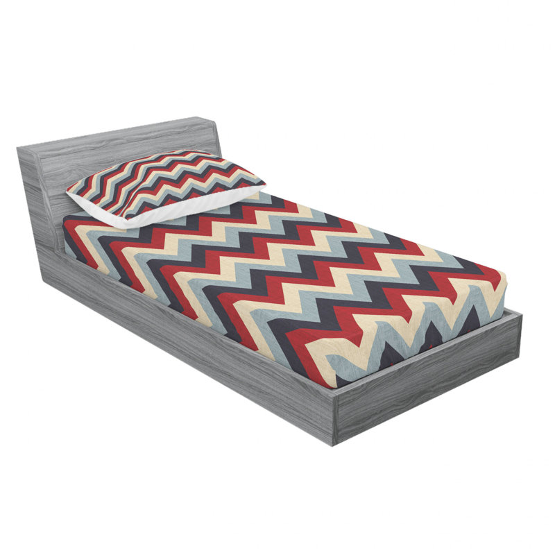Ensemble de draps rétro, Ensemble de draps pour lit simple avec drap-housse