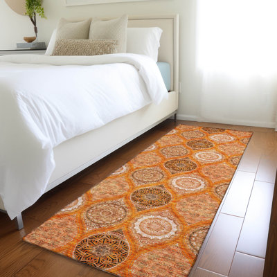 Tapis orange lavable à la machine de qualité supérieure Prisco
