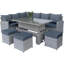 0 cm W Curved Aluminium Patio Sofa with Cushions