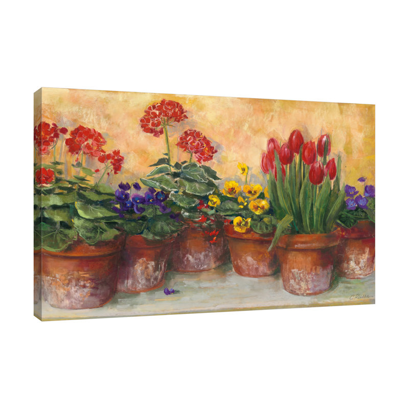 «Spring In The Greenhouse», toile tendue par Carol Rowan, H 10 po x l 15 po x P 1,5 po