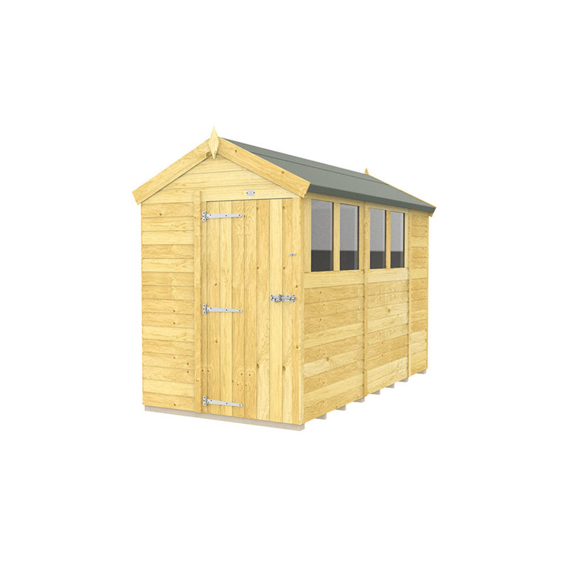 5ft x 10ft Apex Shed - Single Door with Windows