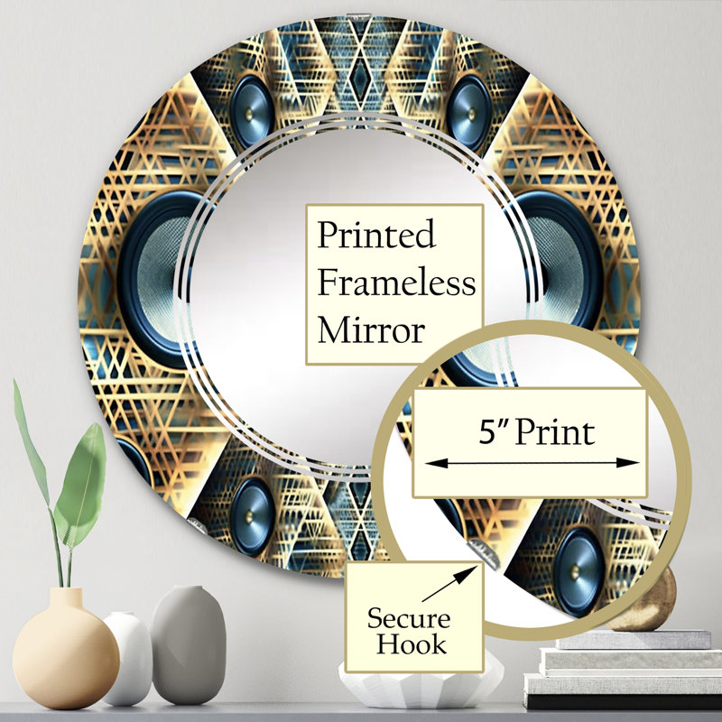 Chatelau - Miroir mural moderne rond, 24 po x 24 po