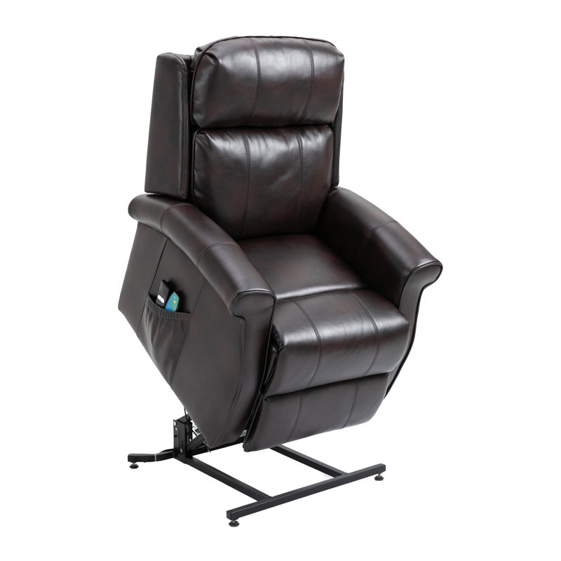 Fauteuil inclinable bleu en similicuir, Similicuir brun