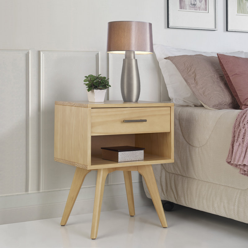 Chandrima 19.62'' W Nightstand, Honey Oak