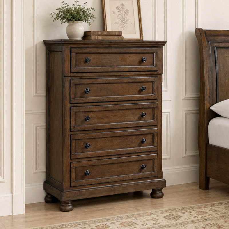Commode Dianna 40'' L 5 tiroirs, Dark Brown