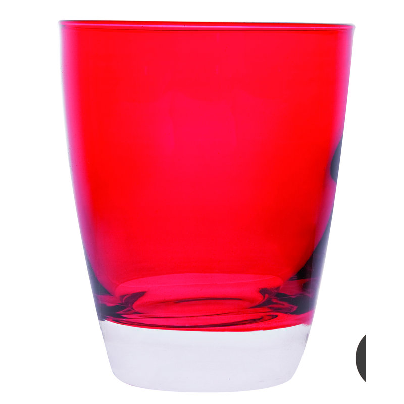 Happy Color 300ml Drinking Glass Set, Red