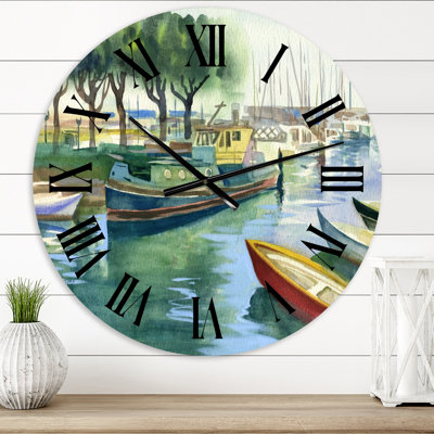Boats In Green Spring - Traditional wall clock