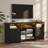 70.8" Modern Black Led Tv Stand With Adjustable Shelves-6385977
