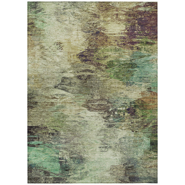 Decicco Washable Abstract Indoor / Outdoor Rug
