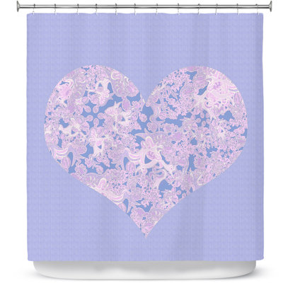 Rideau de douche simple coeur love serenity