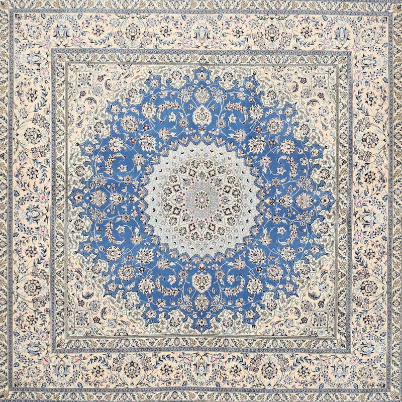 Tapis oriental beige / brun / bleu Anita, Rond 6 pi