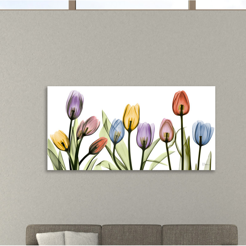 "Tulipscape", toile tendue par Albert Koetsier, H 24 po x l 48 po x P 1,5 po