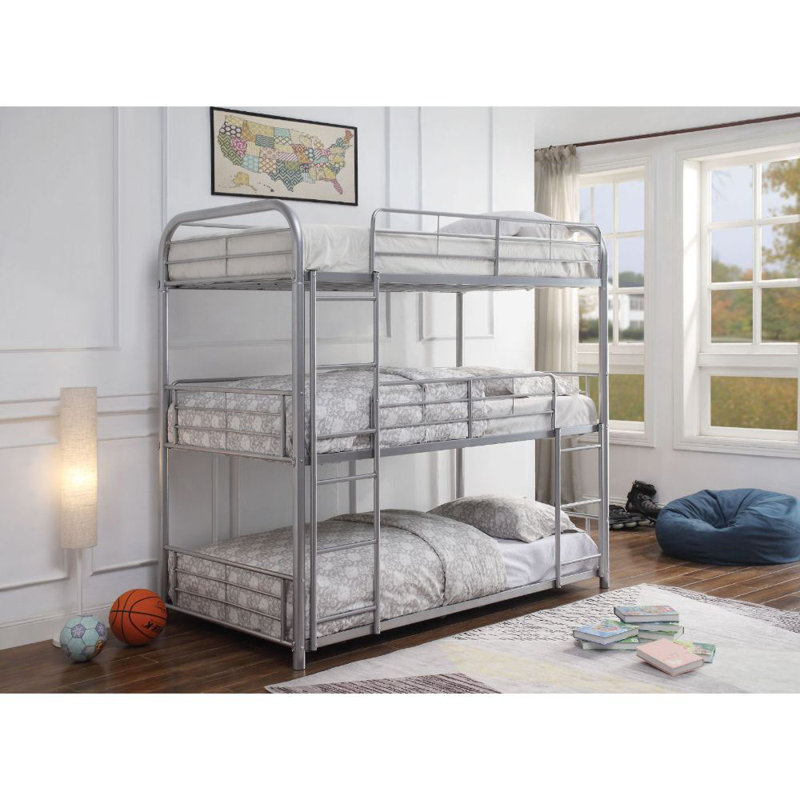 Heng Kids Bunk Bed, Twin, Silver