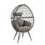 Chaise longue en tissu et osier noir