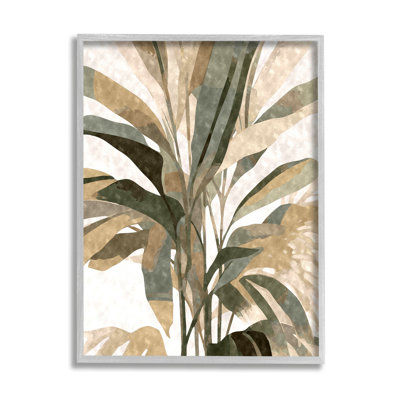 Reproduction de plante de palmier boho encadrée sur toile par Az Ziwei Li