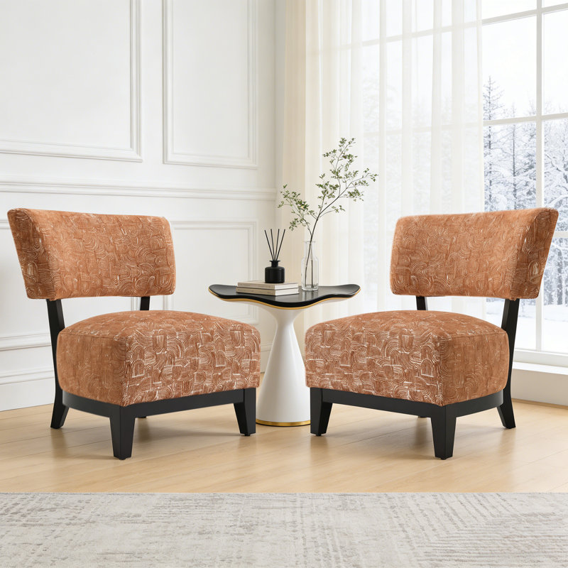 Fauteuil d'appoint 2 pièces, Orange