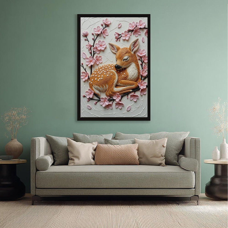 Toile, art mural, chambre de bébé fauve endormi, impression sur affiche rétro, 12 po x 18 po
