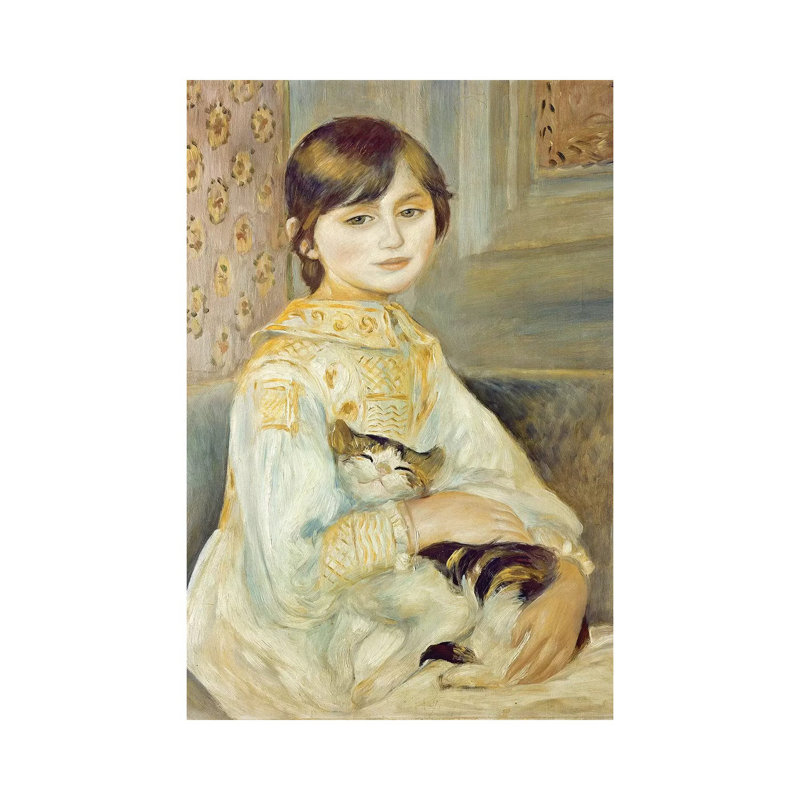 Julie Manet With Cat, 1887 by Pierre-Auguste Renoir - Wrapped Canvas Painting, 101.6 cm H x 66.04 cm W x 1.91 cm D
