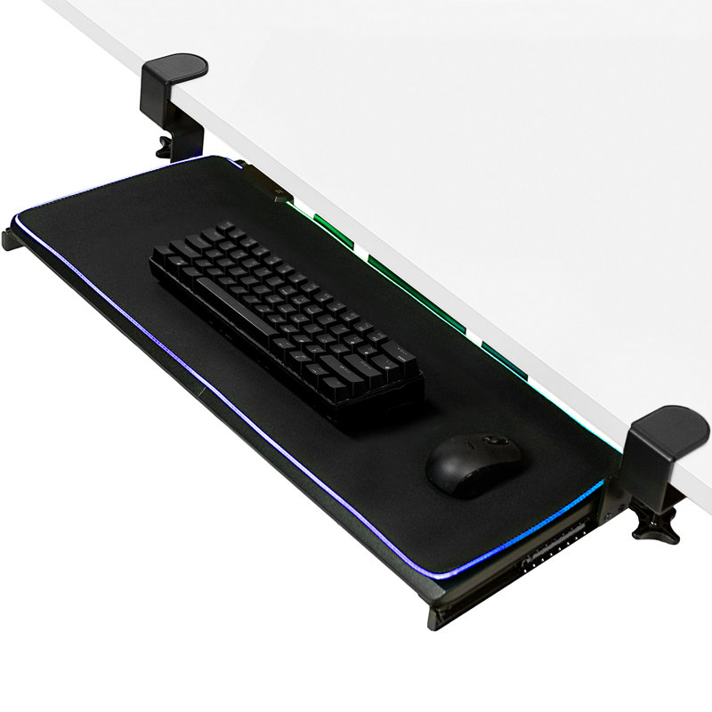 Plateforme de clavier de bureau, H 1,8 po x l 26 po x P 12,3 po, Noir