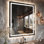 Miroir de salle de bain à DEL avec anti-buée, rétro-éclairé et miroirs de salle de bain éclairés