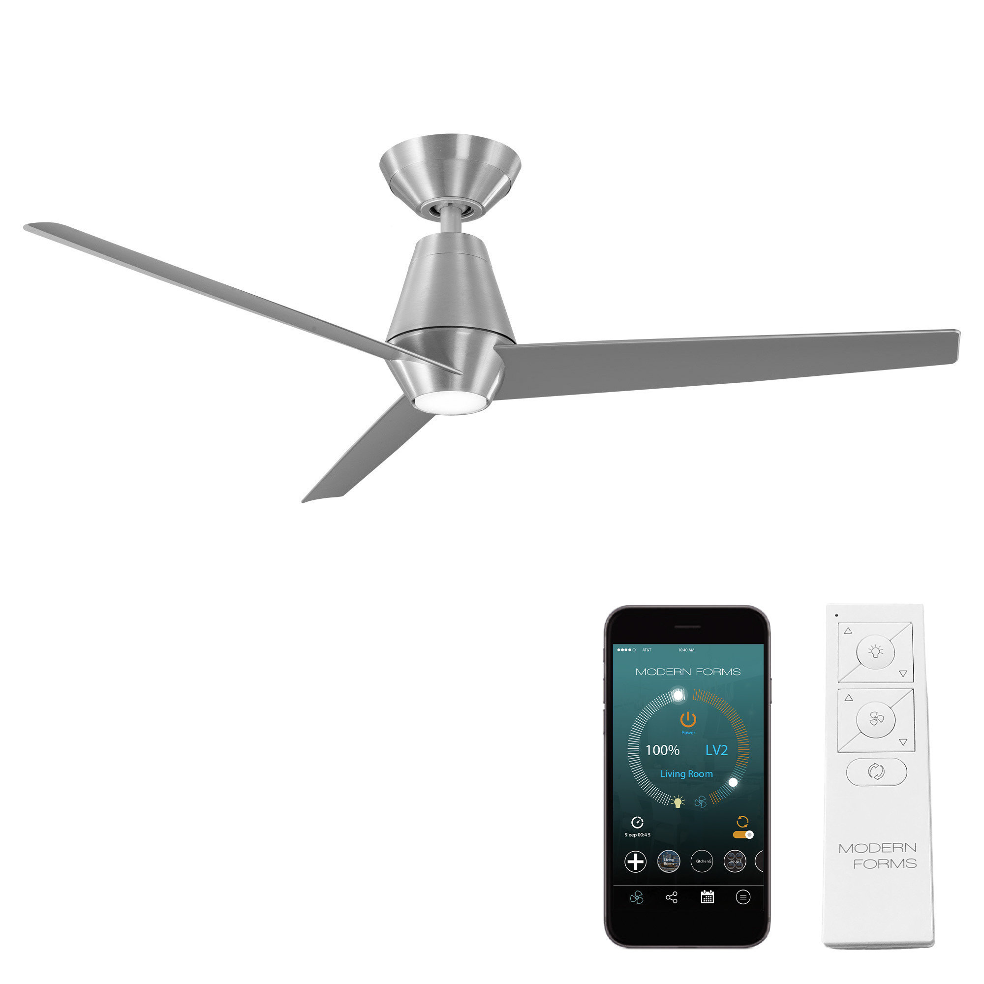 52" 3 - Blade Outdoor/Indoor Smart Propeller Ceiling Fan with Light Kit with Selectable Color Temperature Included, Works With Alexa and iOS or Android App