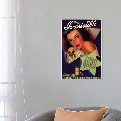 1930s Irresistible Perfume Magazine Advert 1 Piece Wall Art on Canvas