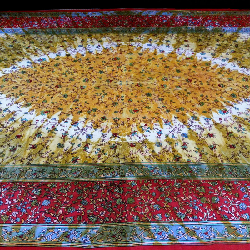 Tapisserie de coton à cravate florale, Rouge