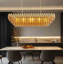 Lustre style campagne moderne linéaire en verre fumé-130217932