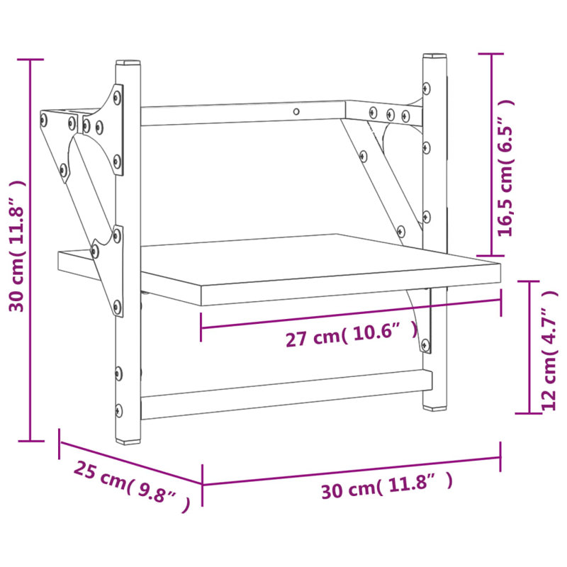 Shorthill 2 Piece Bracket Shelf, Sonoma Oak