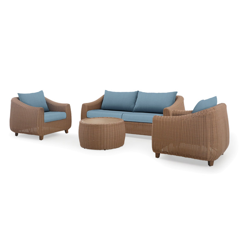Luminis 4-Piece Sunbrella® Outdoor Patio Seating Set - Canvas Denim, Canvas Denim