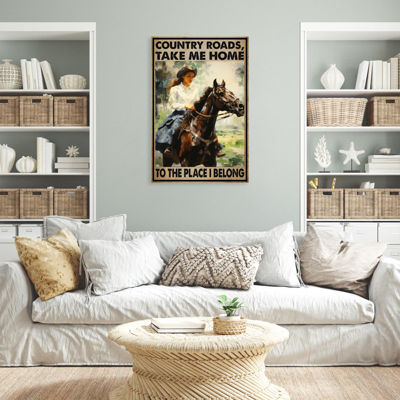 Country Roads Take Me Home sur impression sur toile, H 36 po x l 24 po x P 1,25 po