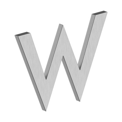 Deltana RNB-WU19 4" LETTER W, B SERIES WITH RISERS, STAINLESS STEEL in Paint Black